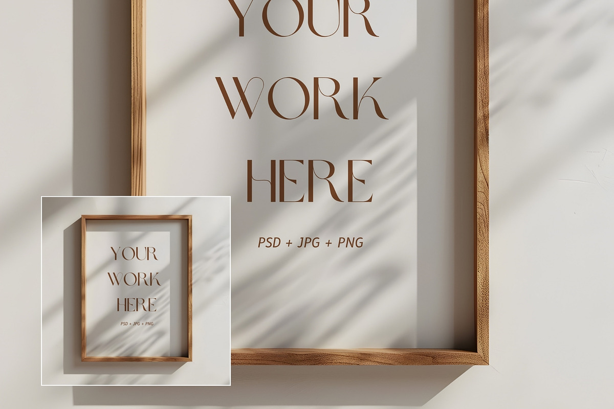 Minimal Wooden Frame Mockup FR-MI-05, a Household Mockup by Callistemon Creative (Photo 5 of 9)