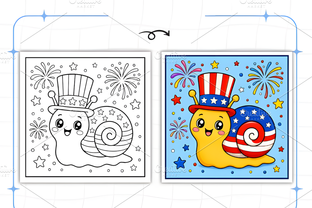 Bold and Easy 4th of July Coloring, a Seasonal Illustration by Coco Bloom (Photo 5 of 8)