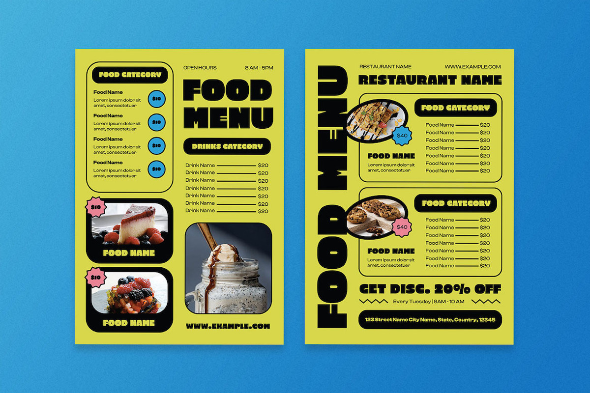 Green Bold Minimalism Food Menu, a Flyer Template by Aiyari Graphic (Photo 3 of 3)