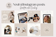 Neutral Instagram templates Canva, a Social Media Template by Yaaas Design (Thumbnail 3 of 8)