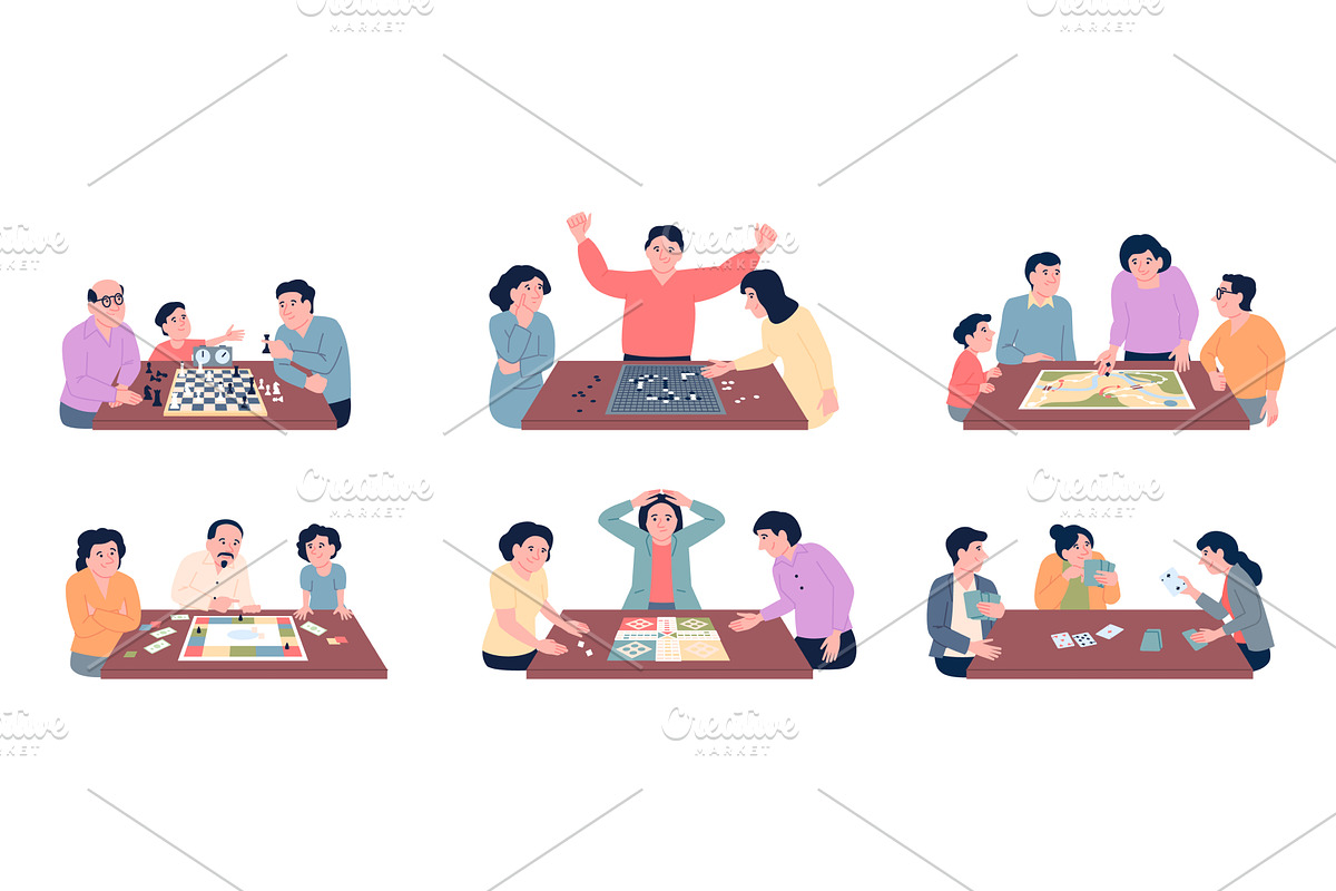 People play board games. Friends, a Sport Illustration by LadadikArt