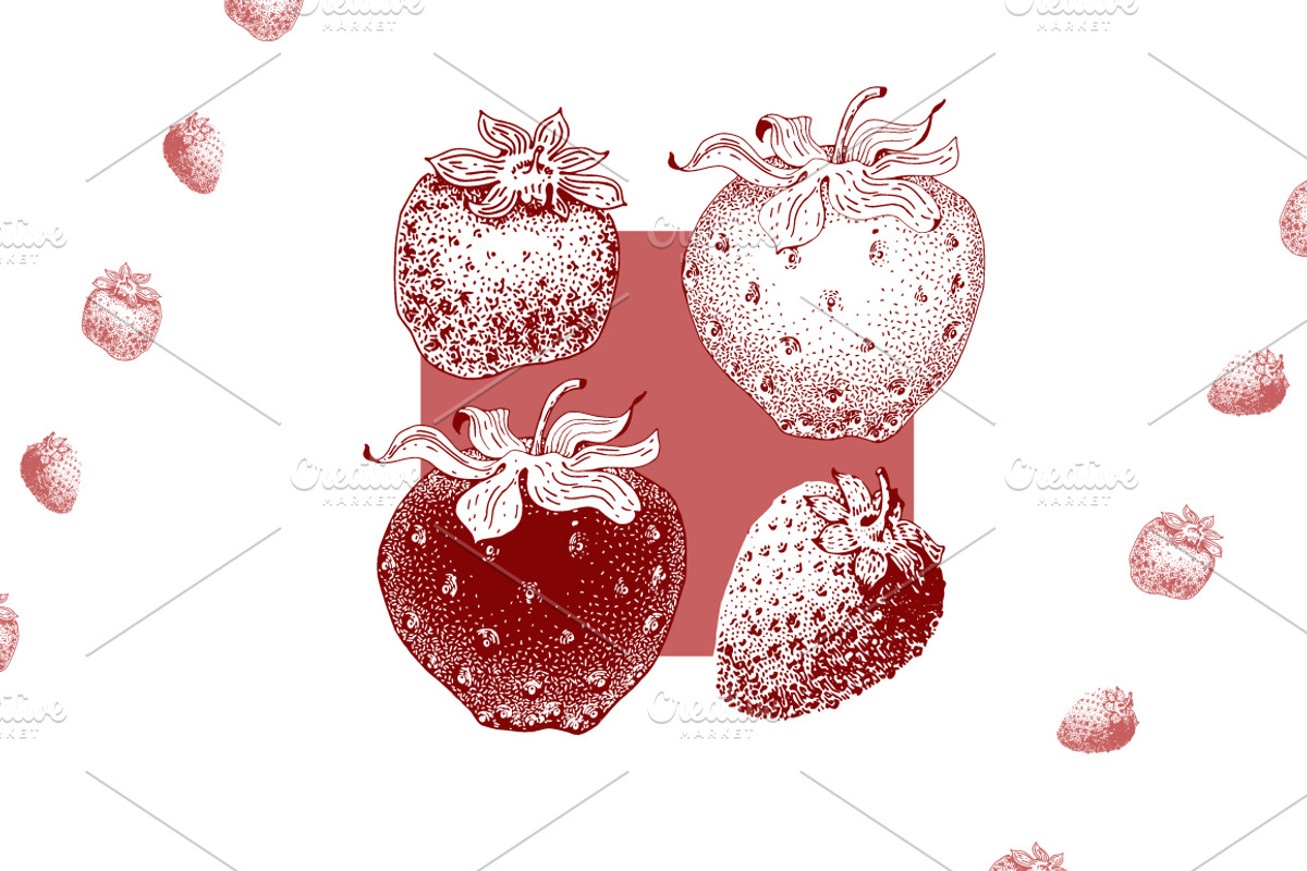 Strawberry Vector Collection, a Food Illustration by Lubov Illustrations Shop (Photo 4 of 7)