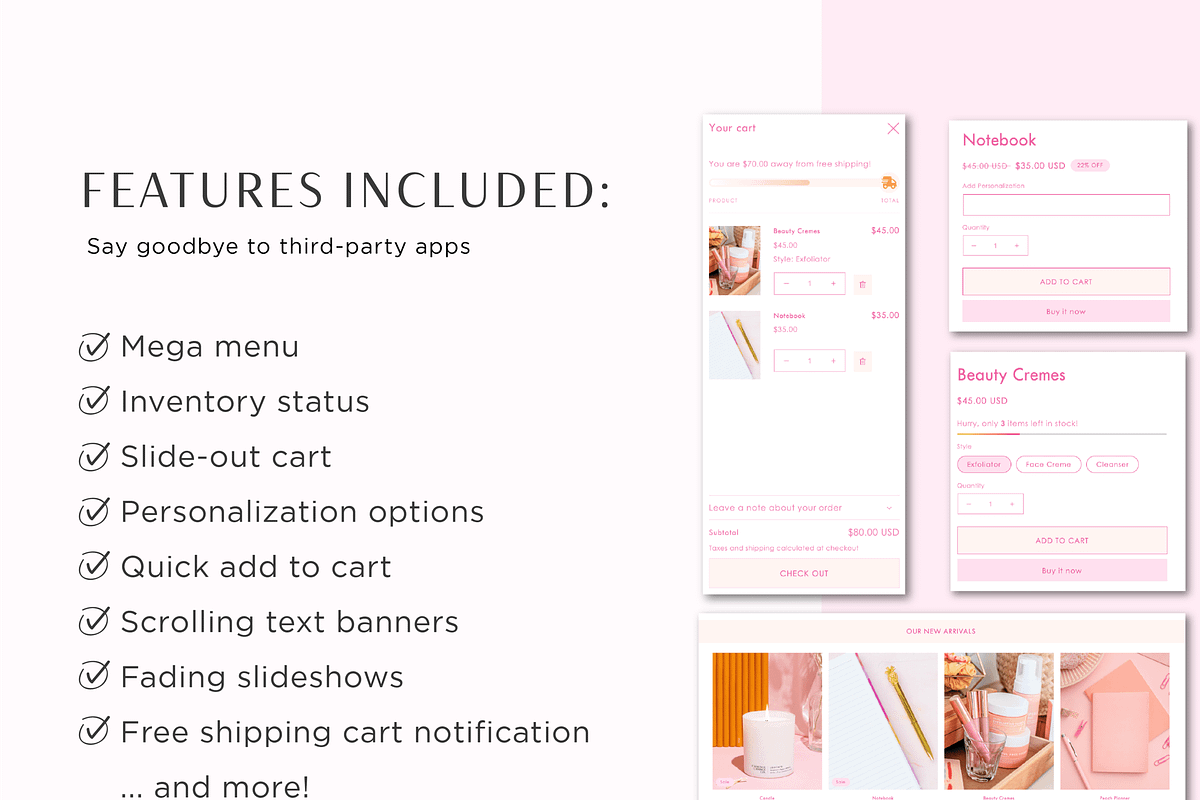 Bright Pink Retro Shopify Theme, a Shopify Template by Macarons and Mimosas (Photo 3 of 11)