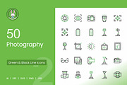 50 Photography Green & Black Icons, an Icon by IconBunny (Thumbnail 1 of 2)