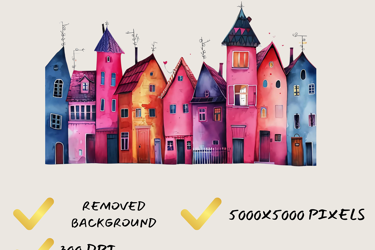 QUIRKY WHIMSICAL VILLAGE CLIPART, a Person Illustration by Daring Digies (Photo 5 of 5)