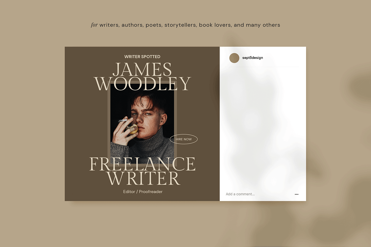 Writers Social Media Pack + Stories, a Social Media Template by September 5th (Photo 13 of 22)