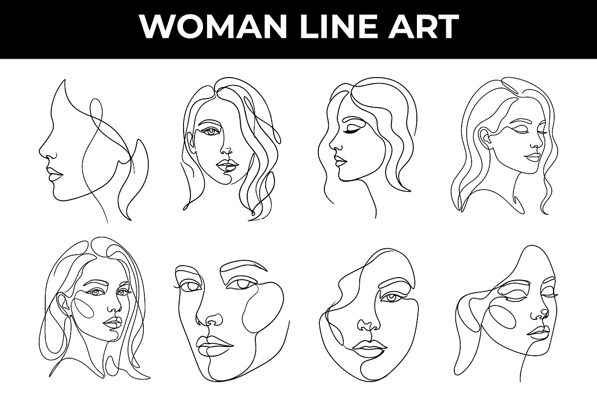 Minimalist woman face line art, a Person Illustration by nandinigraphics (Photo 1 of 3)
