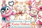 Kawaii Coquette Christmas Clipart Bu, an Illustration by DreamCafeArt (Thumbnail 1 of 4)