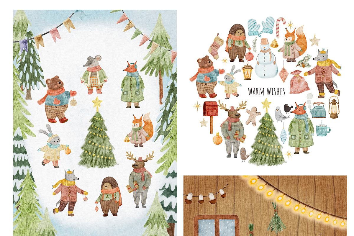 Winter Forest Friends, an Animal Illustration by Kattypainting (Photo 7 of 10)