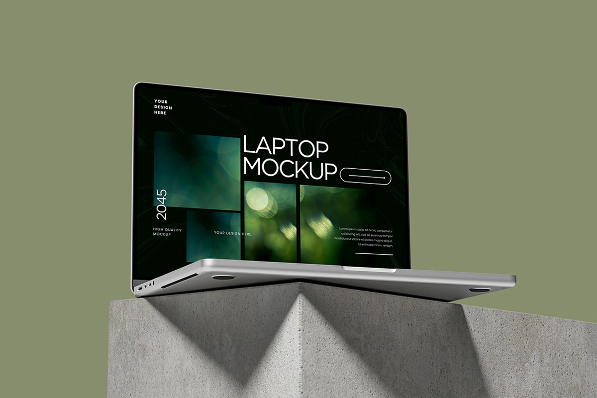 Realistic Laptop Mockup, a Mac Mockup by SimpangGraphics (Photo 3 of 5)