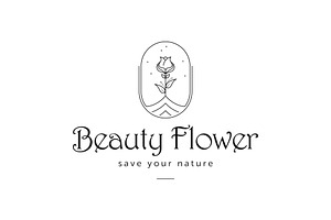 emblem line art flowers logo icon, a Branding & Logo Template by Pyruos ID