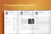 Professional Resume Set 1 Horizontal, a Resume Template by DEFNST (Thumbnail 1 of 9)