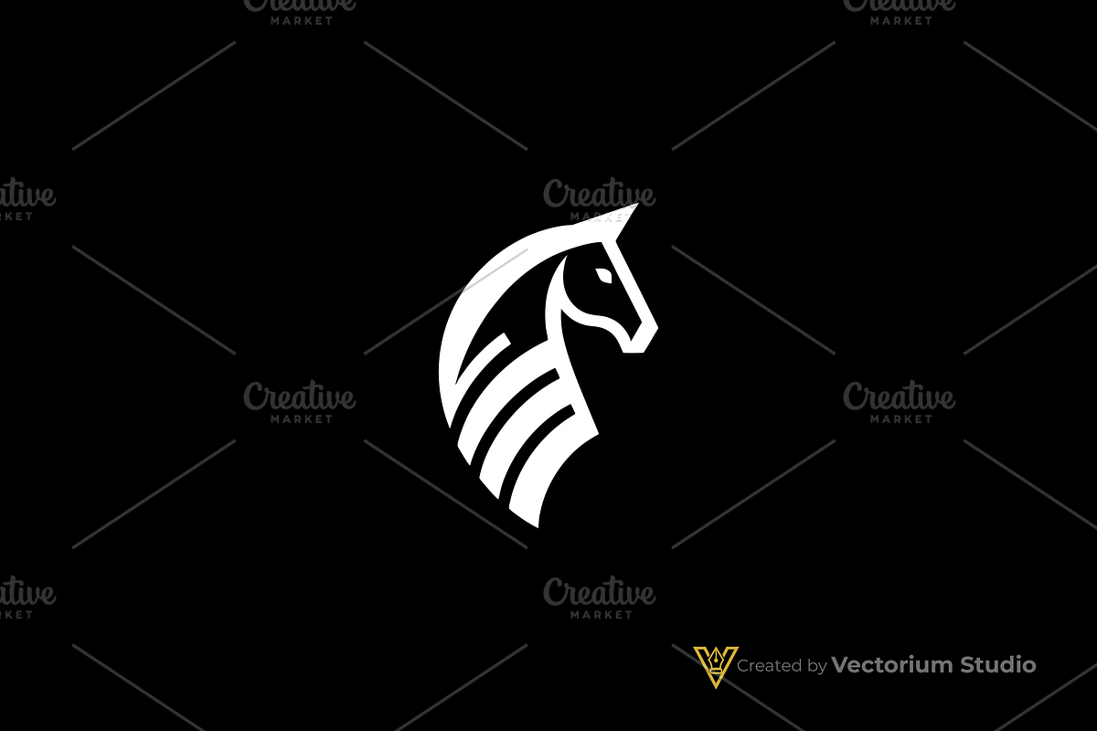 Minimal Horse Geometric Logo, a Branding & Logo Template by Vectorium Studio (Photo 2 of 3)
