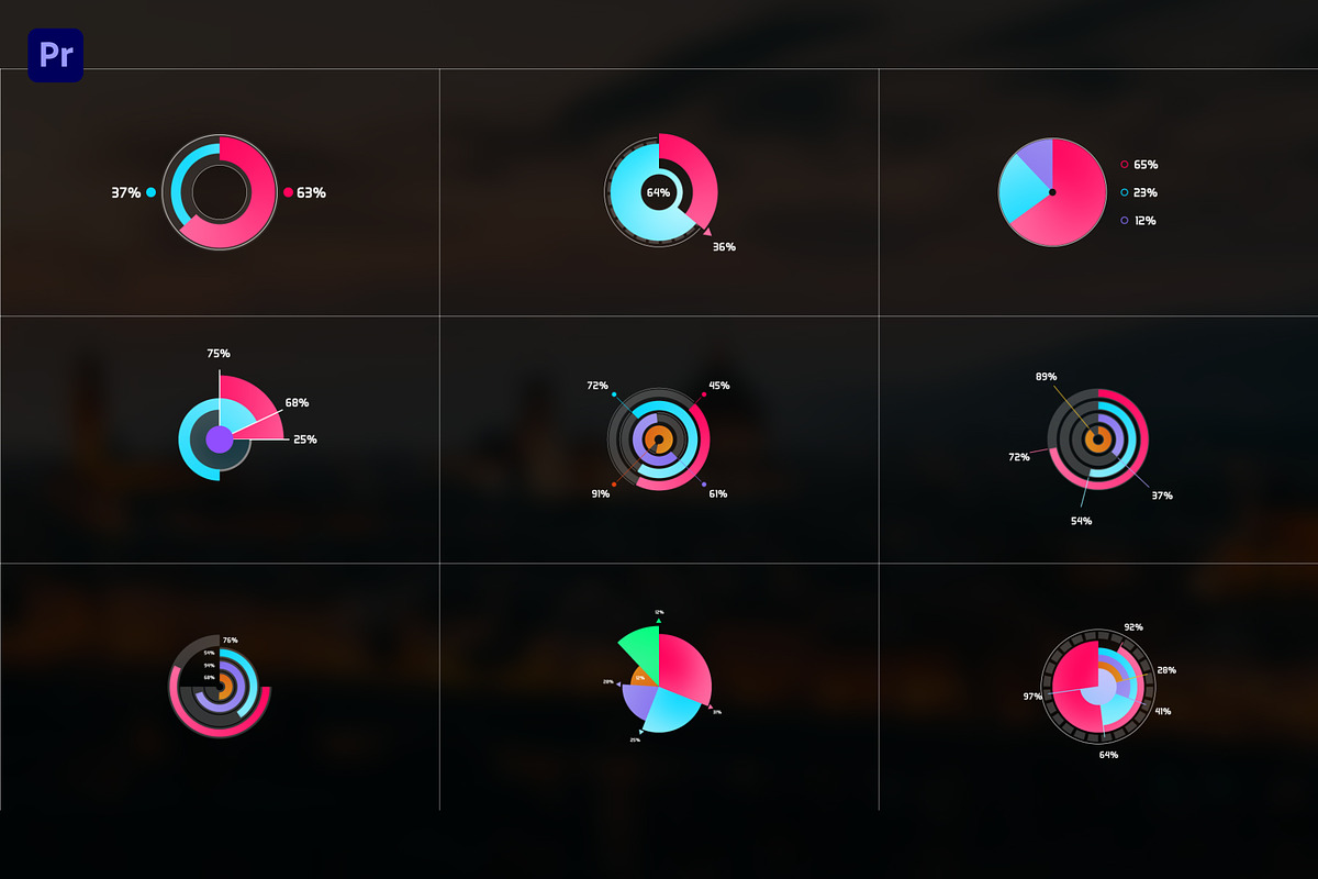 Multiple Round Chart | Premiere Pro, a Templates & Theme by Gatamotion (Photo 2 of 2)