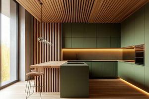 Modern kitchen with wooden warmth, a Photo by Pavel_design