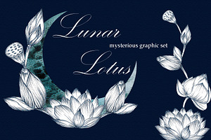 Lunar Lotus. Mysterious Graphic Set