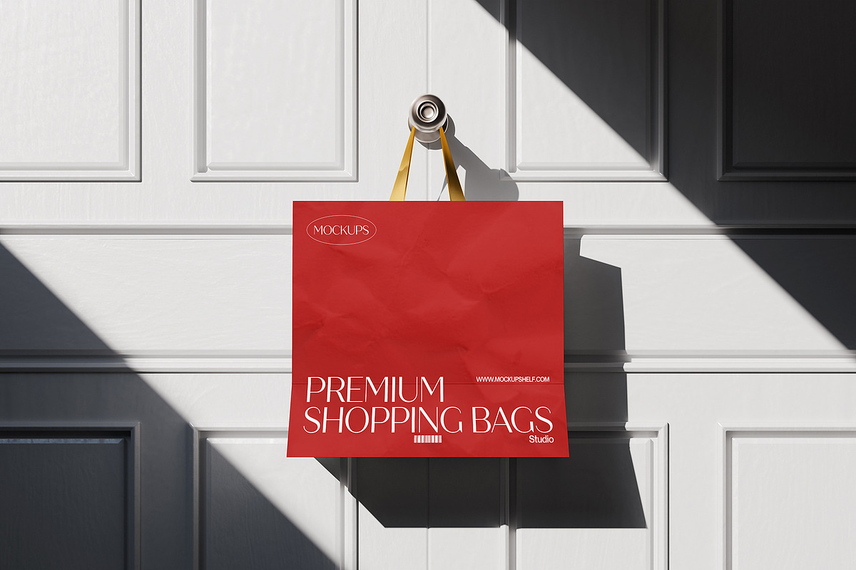 Premium Paper Shopping Bag Mockup, a Packaging Mockup by MockupShelf (Photo 5 of 6)