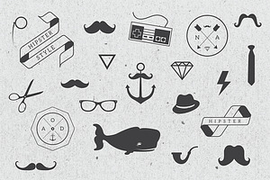 Retro Hipster Icon Set