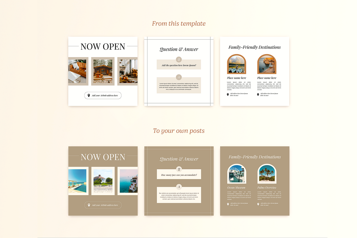 Airbnb Instagram Posts, a Social Media Template by Creatif Foundry