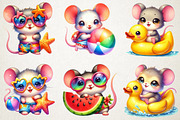 Cute Summer Mouse PNG Clipart, an Animal Illustration by RobertsArt (Thumbnail 3 of 7)