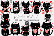 Valentine black cat clipart, an Illustration by Designworld (Thumbnail 1 of 4)
