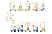 Alphabet with animals in the cars., an Animal Illustration by TaPilipa (Thumbnail 4 of 4)