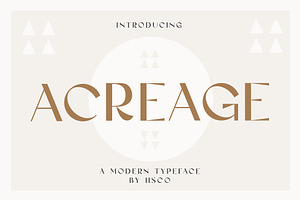 Acreage - A Modern Typeface, a Sans Serif Font by Hustle Supply Co.