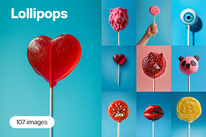 107 Lollipops, a Food & Drink Photo by Handmadefont