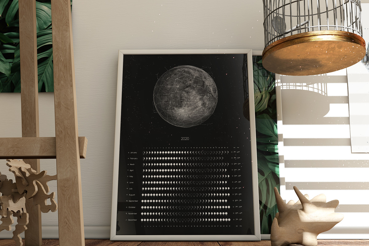 Minimalistic Wall Moon Calendar 2020, a Flyer Template by BlackMocca (Photo 6 of 11)