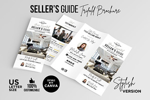 Seller Guide Trifold Brochure Canva, a Brochure Template by CreativeVinesStore