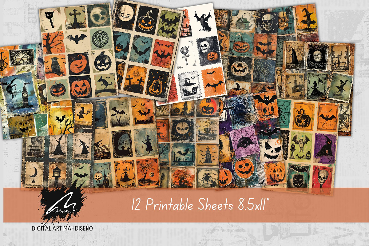 Whimsical Halloween Ephemera Kit, a Seasonal Illustration by Digital Art Mahdiseño (Photo 2 of 9)