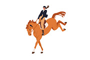 Disobedient horses with riders set, an Animal Illustration by Good Studio (Thumbnail 3 of 8)