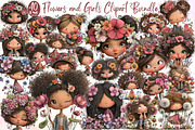 Flowers and Girls Clipart Bundle, an Illustration by Sublimation Artist (Thumbnail 1 of 6)