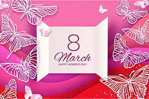 Tropical 8 March. Pink Womens Day