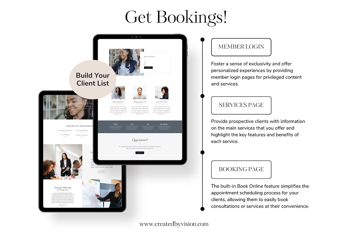 WIX Website Template for Coaches, a Wix Template by CreatedbyVision LLC (Photo 5 of 10)
