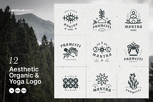 12 Aesthetic Nature and Yoga Logo, a Branding & Logo Template by Dordar.Lab