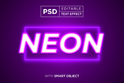 glow neon editable text effect, a Layer Style Add-On by yokbisayok (Thumbnail 1 of 3)