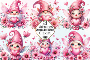 Valentine's Gnomes Butterfly Bundle