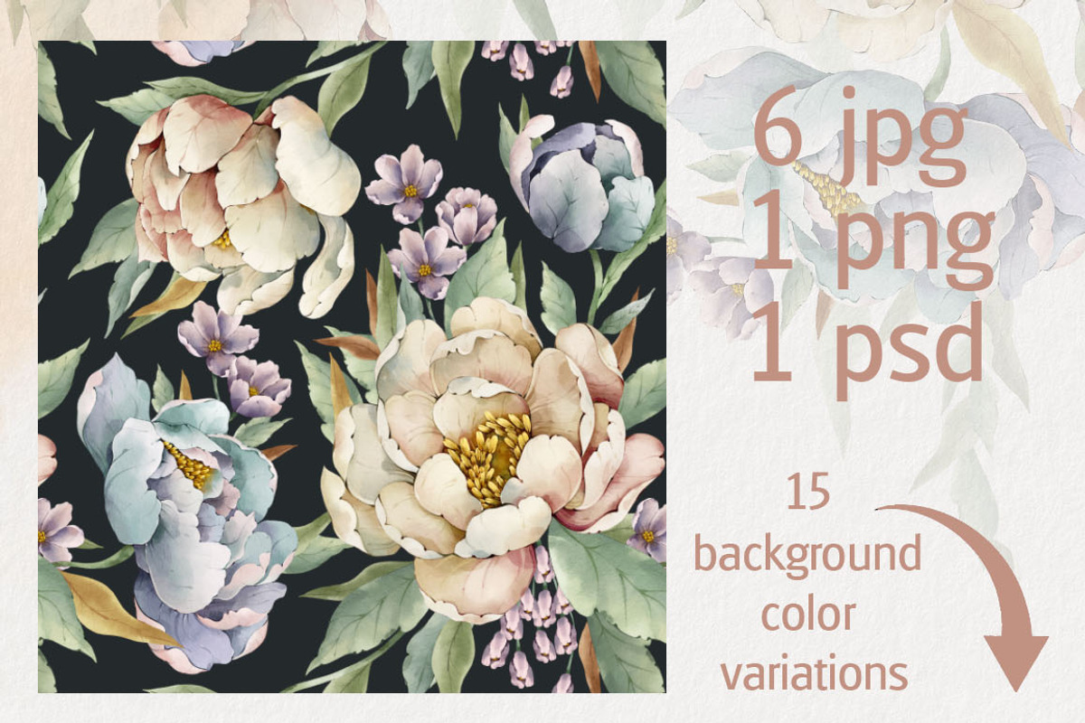 Watercolor flowers bloom set, a Decorative Illustration by AP Studio (Photo 7 of 18)