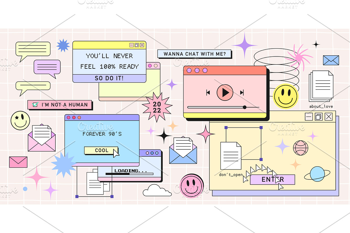 Retro browser computer window in 90s, a Texture Graphic by Simple Patterns