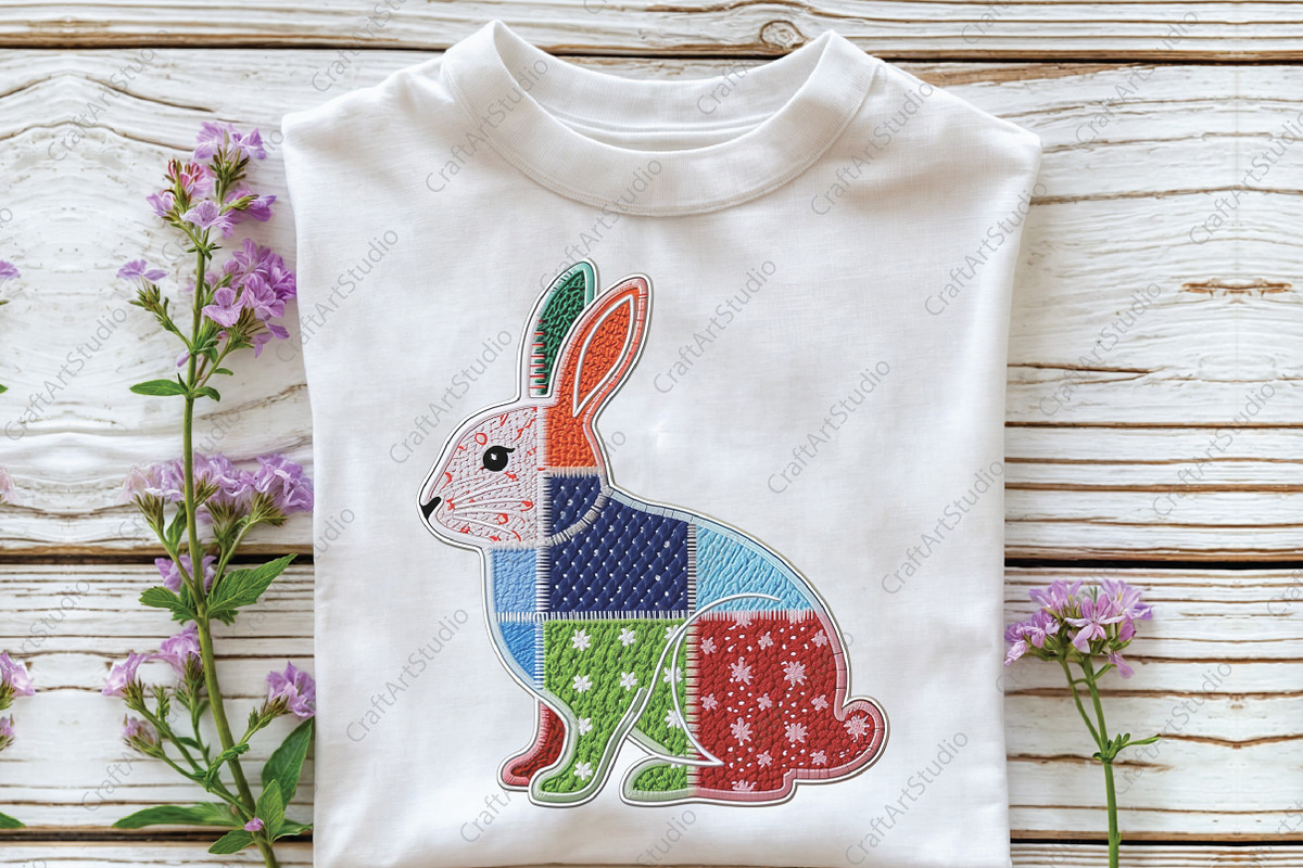 Patchwork Easter Bunny Png Yarn East, an Illustration by CraftArtStudio (Photo 2 of 4)