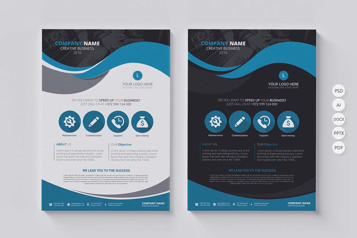 20 Corporate Flyer-Double Sided, a Flyer Template by BrochuresFactory (Photo 21 of 21)