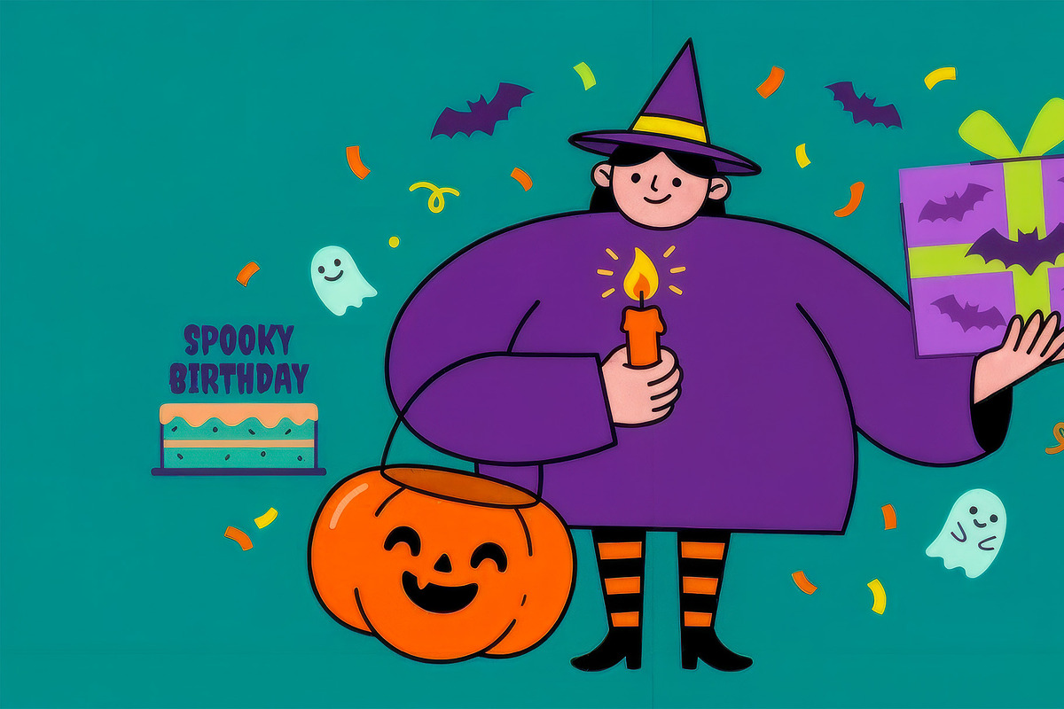 Spooky Halloween Birthday, a Seasonal Illustration by StockVerse Creative (Photo 3 of 4)