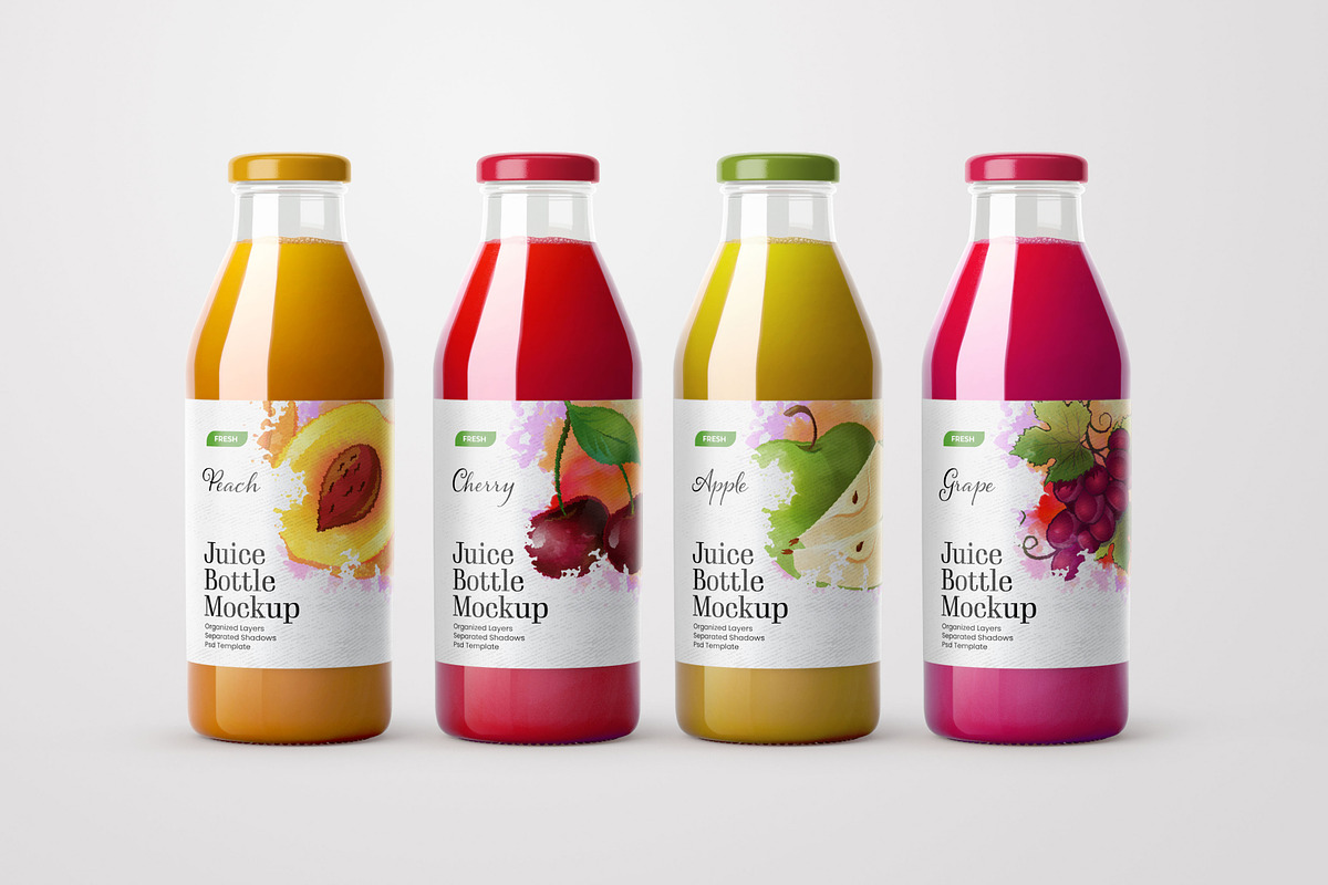 Juice Bottle Mockup Set, a Cups & Container Mockup by Deeplab (Photo 14 of 14)