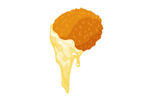 Fried chicken with cheese in, a Food Illustration by Things for designers