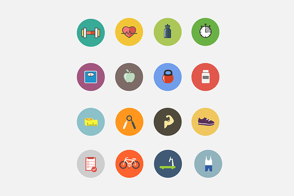 15 Health and Fitness Icons preview 3