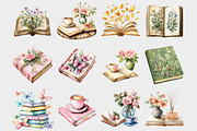 Watercolor Pastel Books Clipart, a Seasonal Illustration by Design Market (Thumbnail 2 of 5)