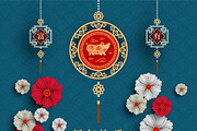 set of 2019 Chinese New Year card, a Card Template by Max vector (Thumbnail 3 of 16)