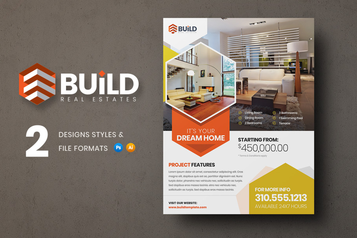 Build Real Estate Flyer, a Flyer Template by Saptarang (Photo 1 of 3)