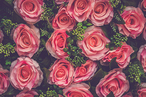 Retro roses flower background containing abstract, arrangement, and artificial